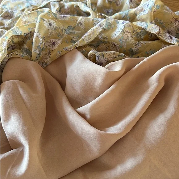 Storia Clarity Tiered Ruffle Floral Cottage Core Washed Yellow Maxi Dress Med - Picture 14 of 16